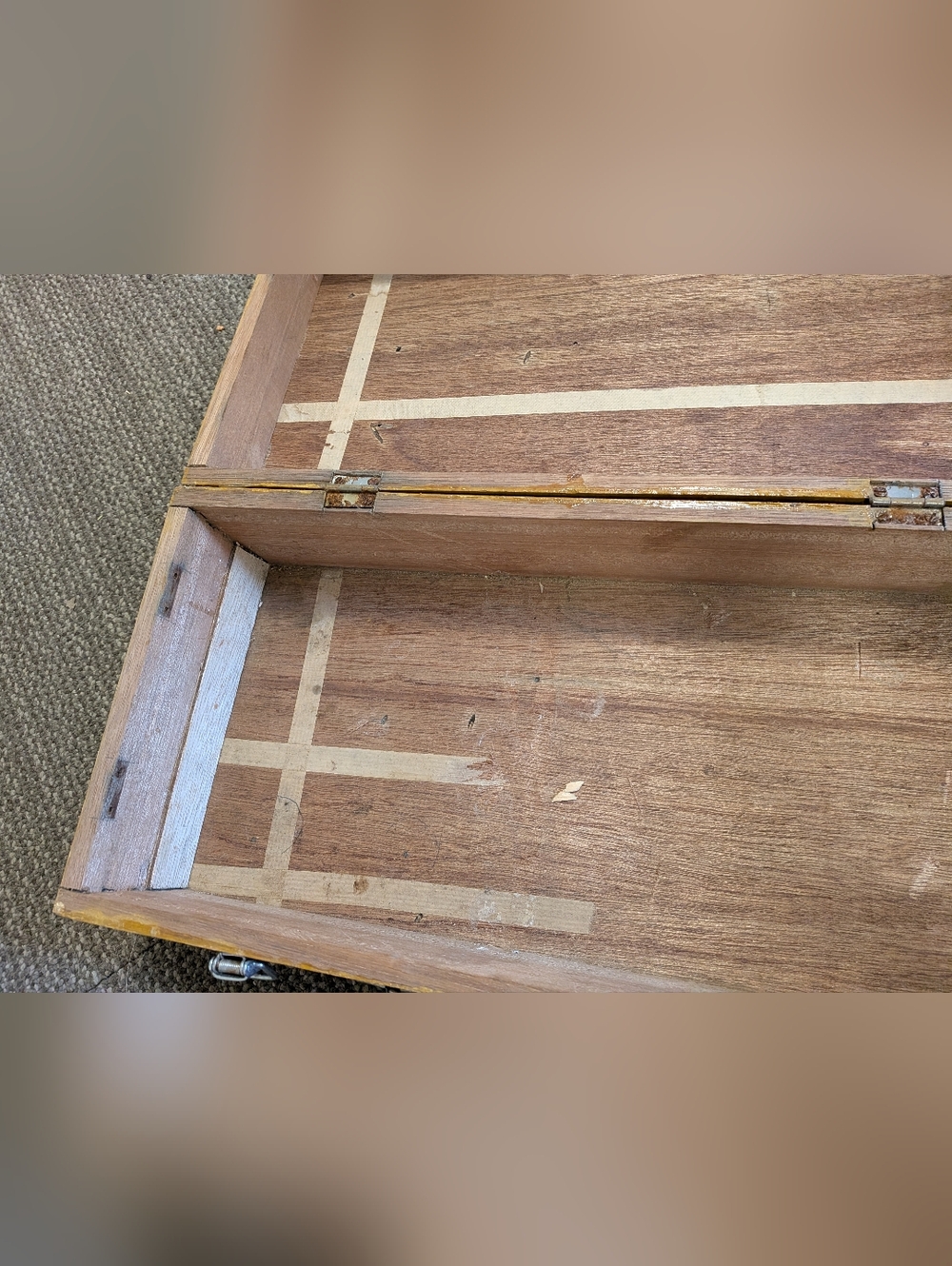 Vintage Wooden Tool/Storage Box with Metal Latches - Picture 5 of 8